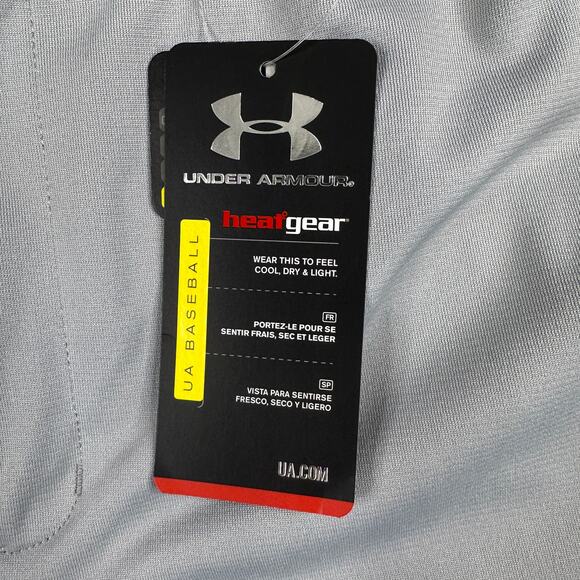 Under Armour HeatGear Baseball Pants Men XL Loose Relaxed Fit Gray Elastic Waist - Picture 8 of 16